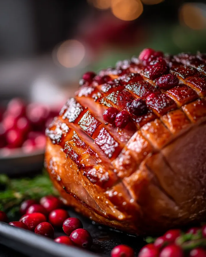 Festive Cranberry Glazed Ham