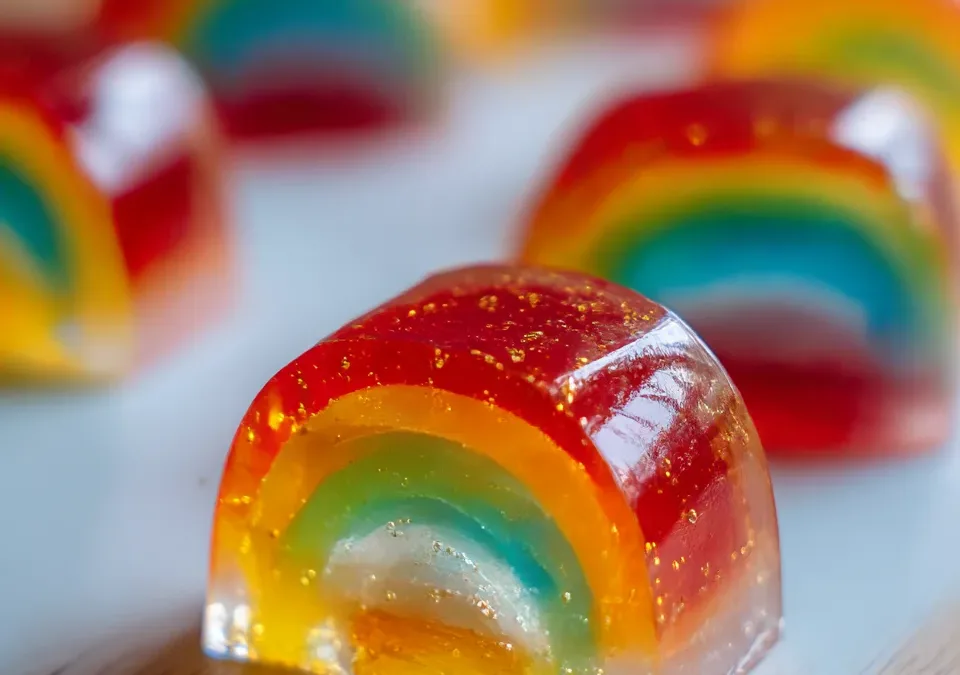 Festive Rainbow Layered Jello Shots for Parties