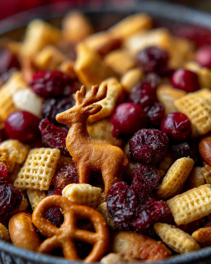 Festive Reindeer Chow Snack Mix Trail
