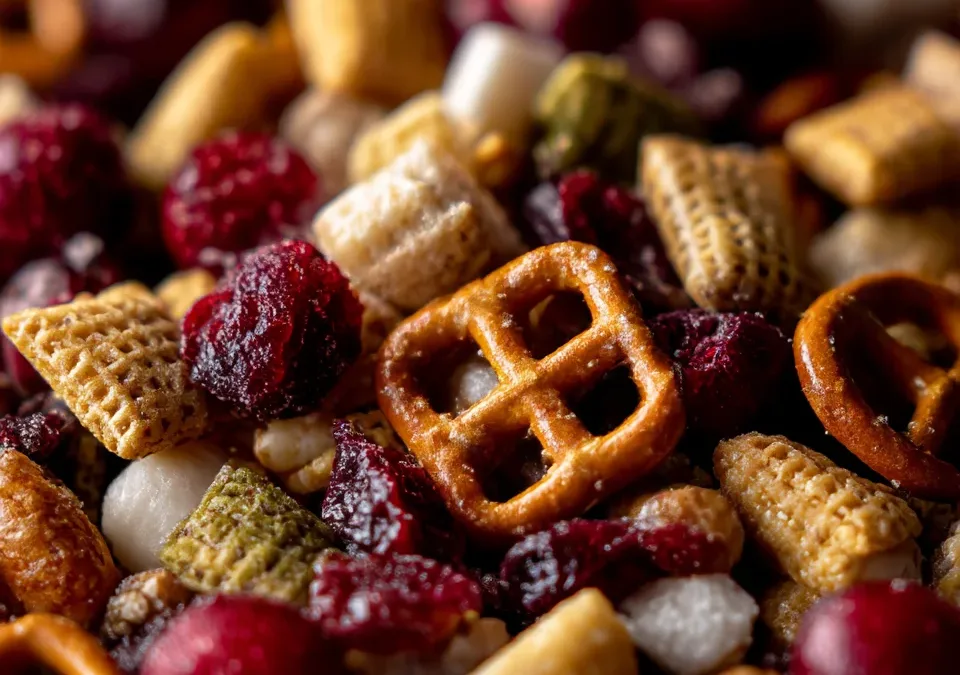 Festive Reindeer Chow Snack Mix Trail