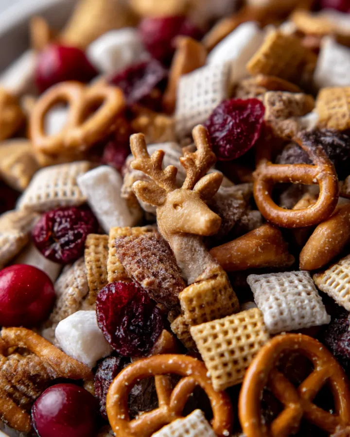 Festive Reindeer Chow Snack Mix Trail