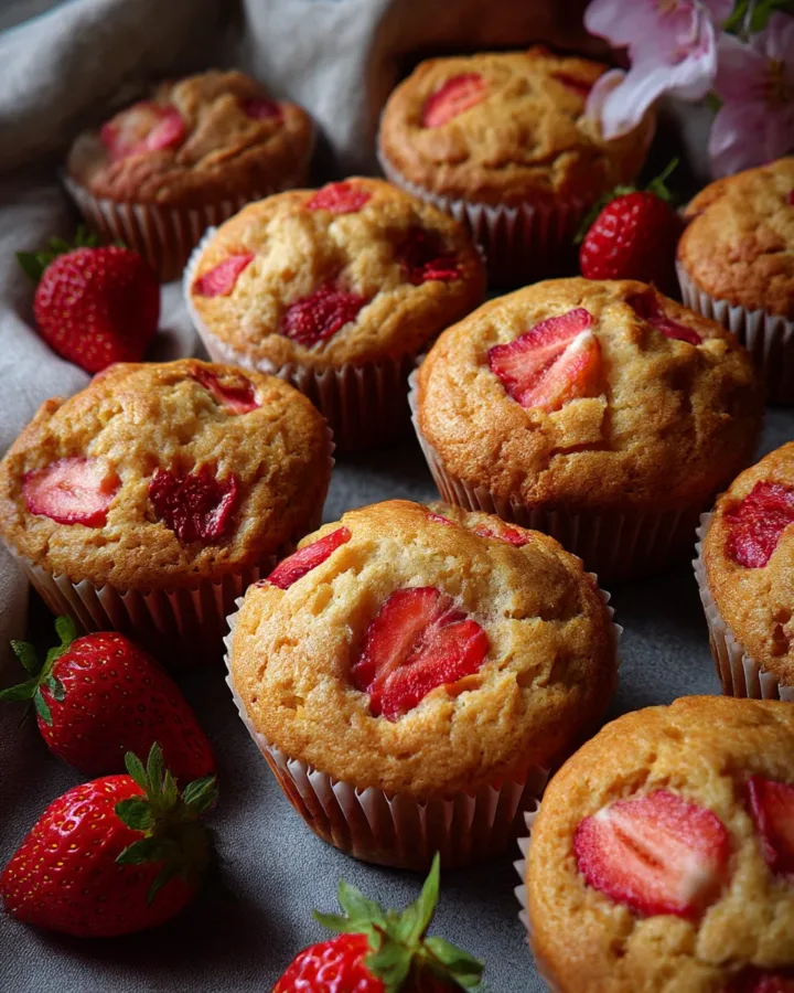 Gluten-Free Almond Flour Strawberry Muffins