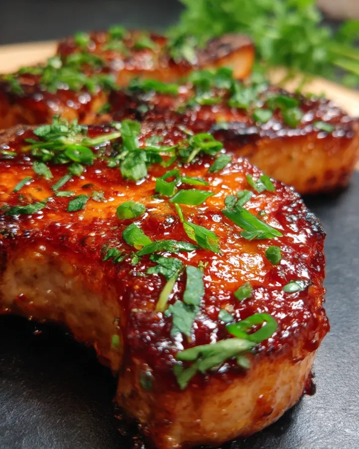 Gochujang Honey Glazed Pork Chops