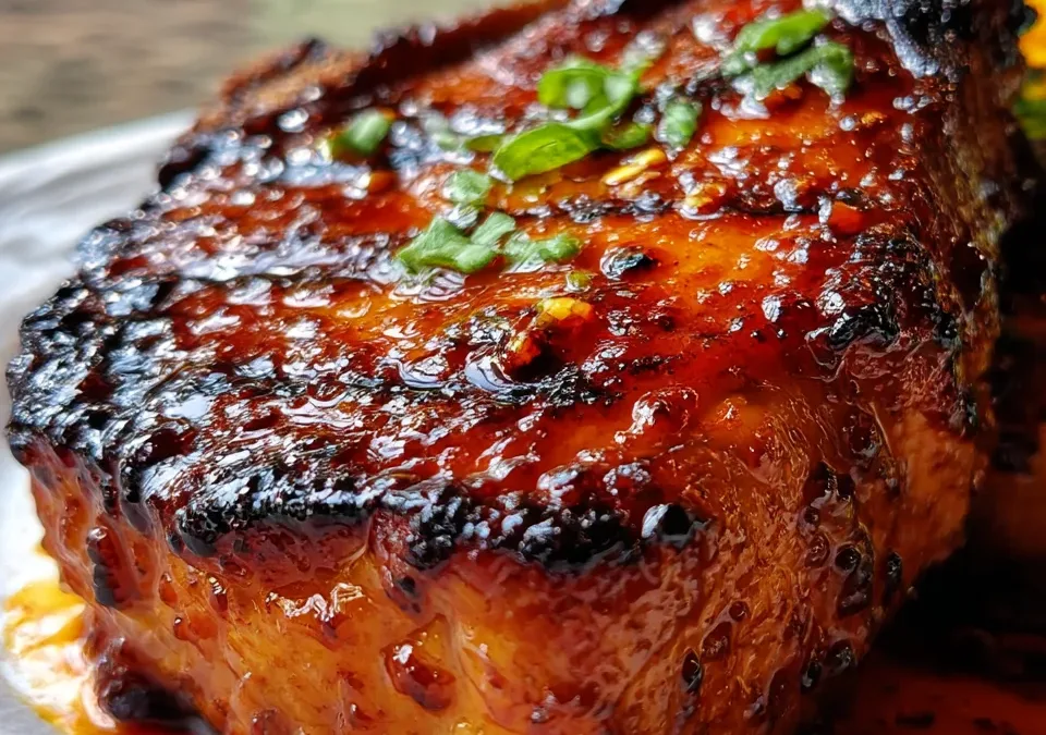 Gochujang Honey Glazed Pork Chops