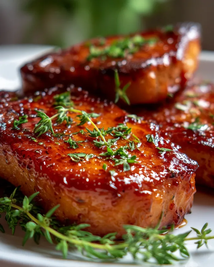 Gochujang Honey Glazed Pork Chops