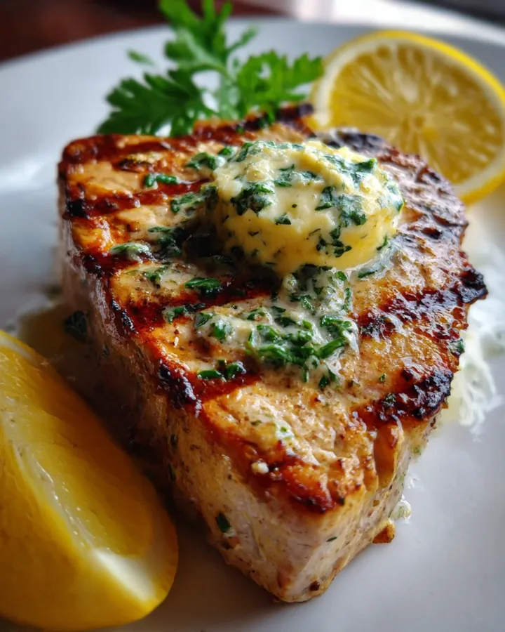 Grilled Swordfish with Lemon Herb Butter