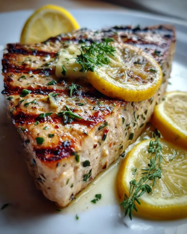 Grilled Swordfish with Lemon Herb Butter