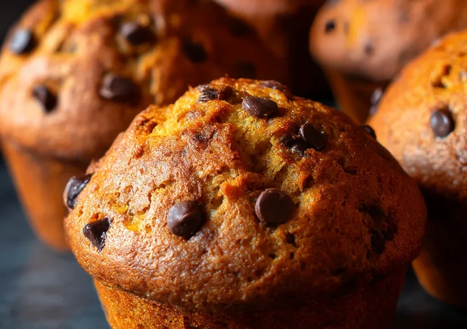 High-Altitude Pumpkin Chocolate Chip Muffins