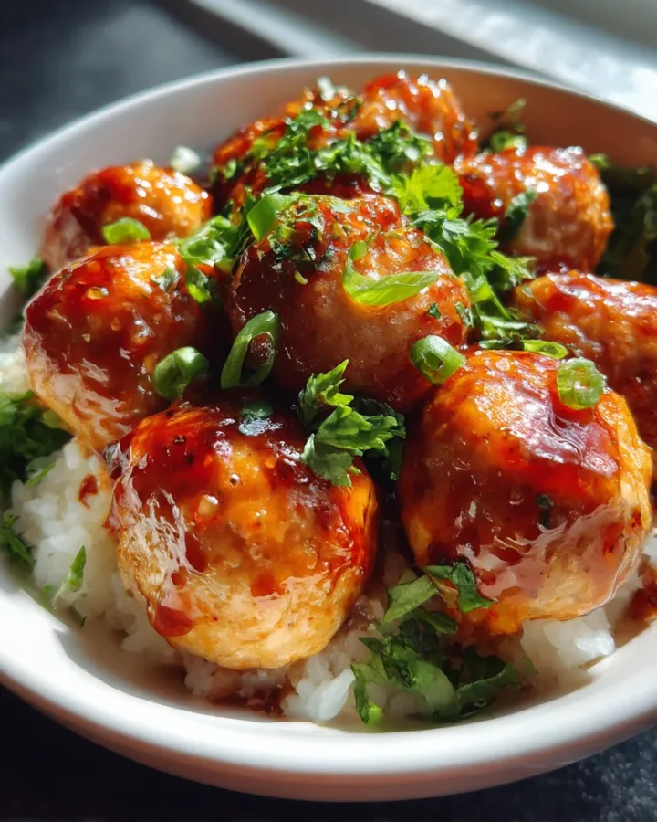 Hot Honey Chicken Meatball Bowl Recipe