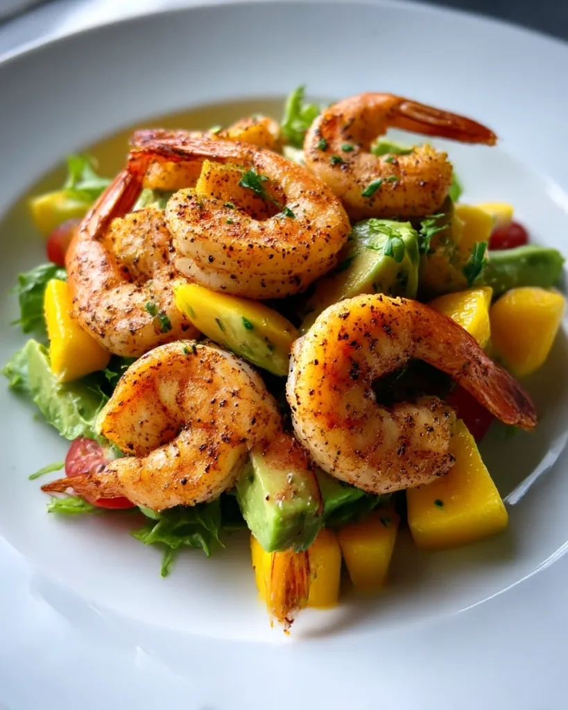 Jerk Spiced Shrimp and Mango Avocado Salad
