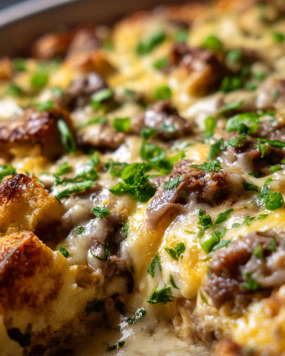Keto Philly Cheesesteak Casserole