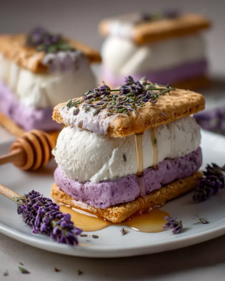 Lavender Honey Ice Cream Sandwiches