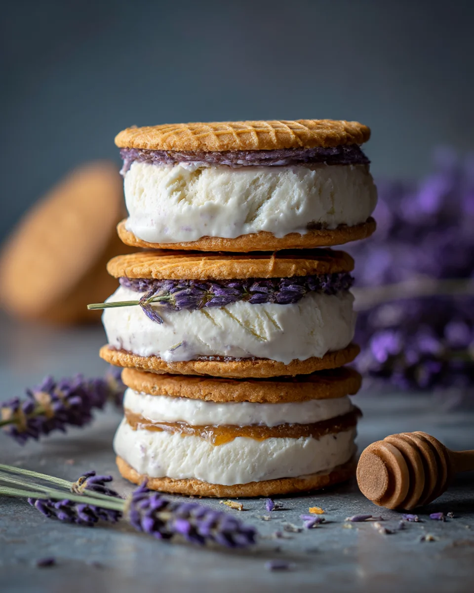 Lavender Honey Ice Cream Sandwiches