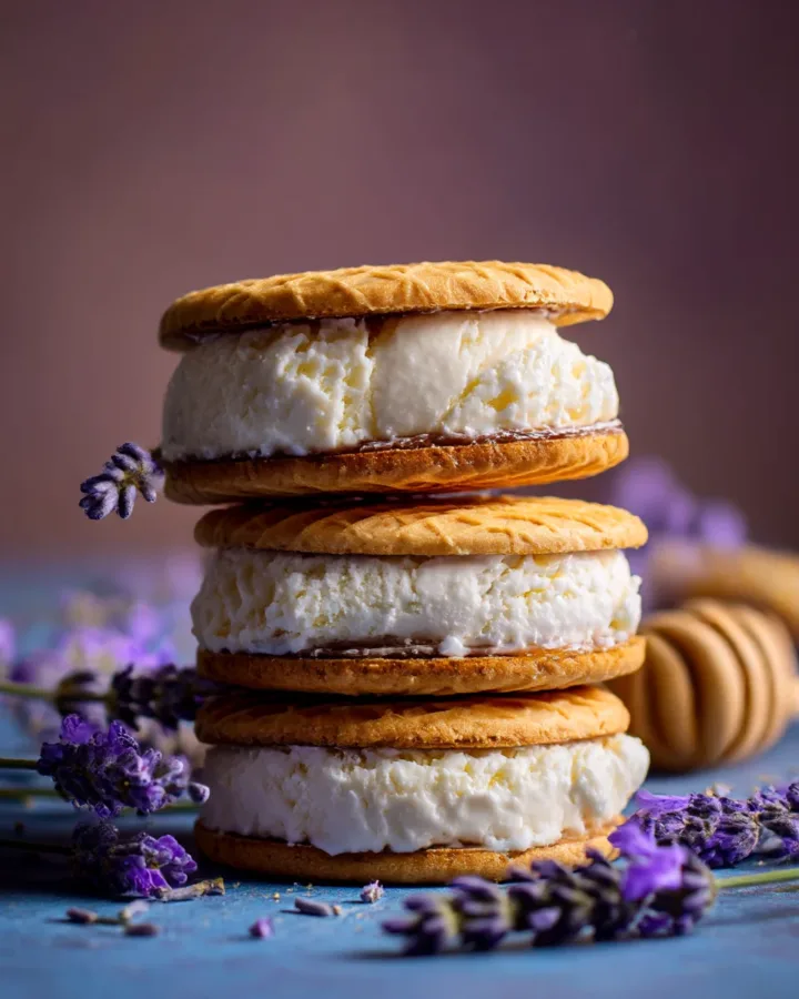 Lavender Honey Ice Cream Sandwiches