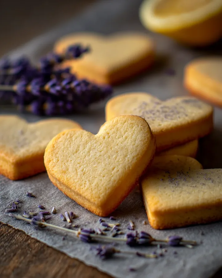 Lemon-Lavender Shortbread Hearts