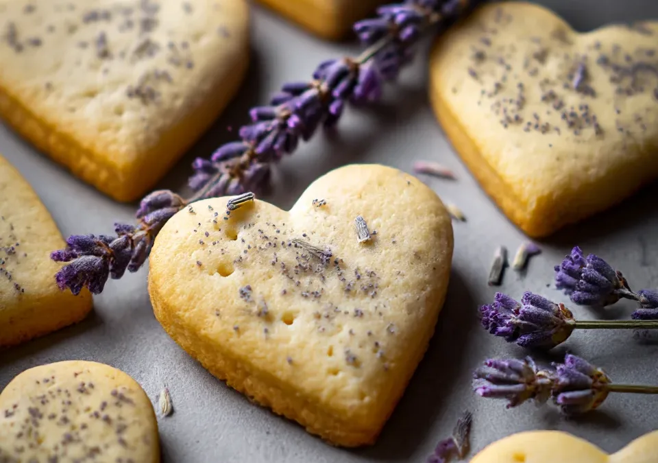 Lemon-Lavender Shortbread Hearts