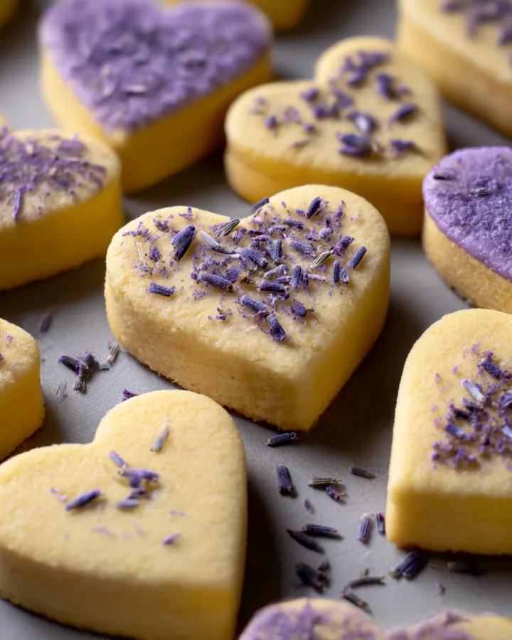 Lemon-Lavender Shortbread Hearts