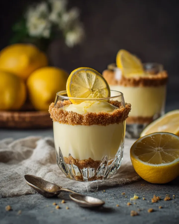 Lemon Posset with Shortbread Crust