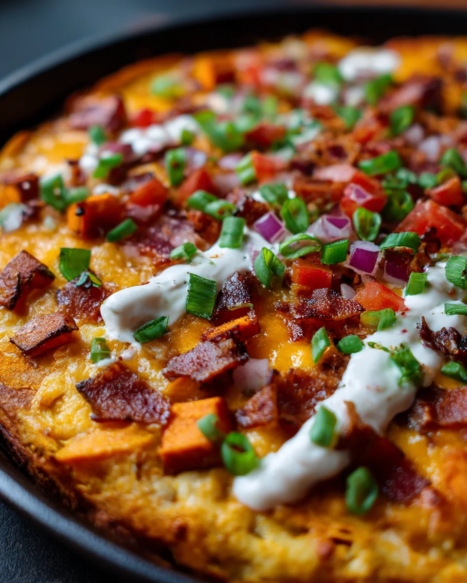 Loaded Sweet Potato Nacho Bake