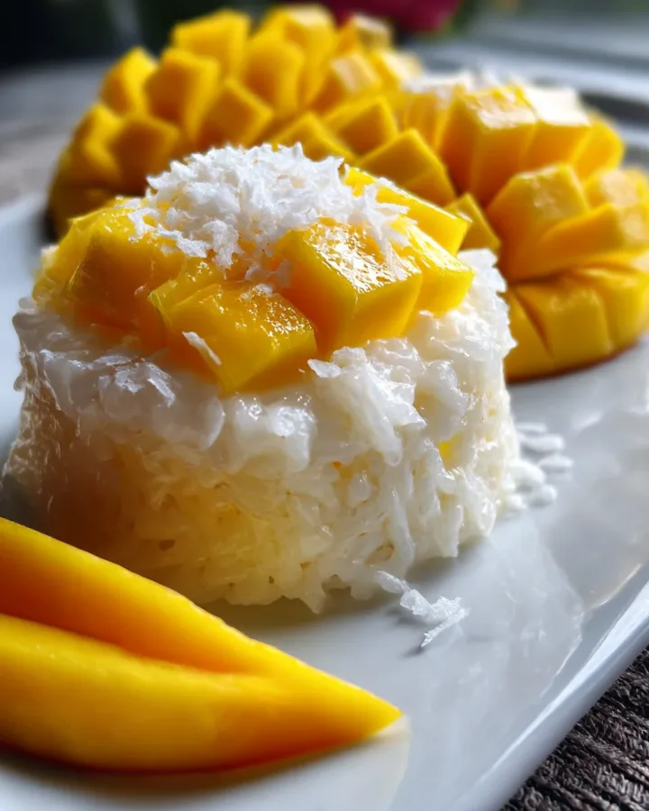 Mango Sticky Rice with Salted Coconut Cream