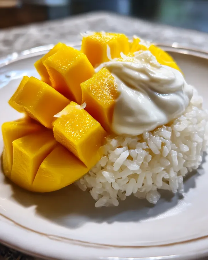 Mango Sticky Rice with Salted Coconut Cream