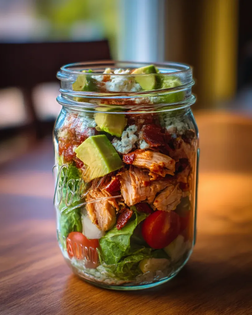 Mason Jar Southwest BBQ Chicken Salad