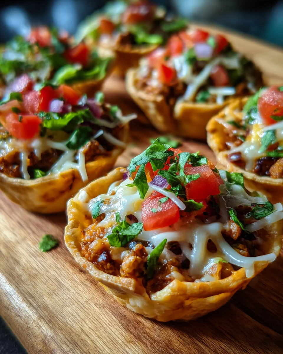 Mini Taco Cups with Ground Turkey