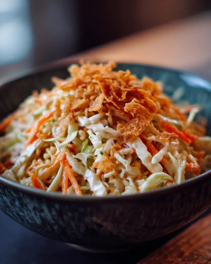 Miso-Ginger Slaw with Crunchy Ramen