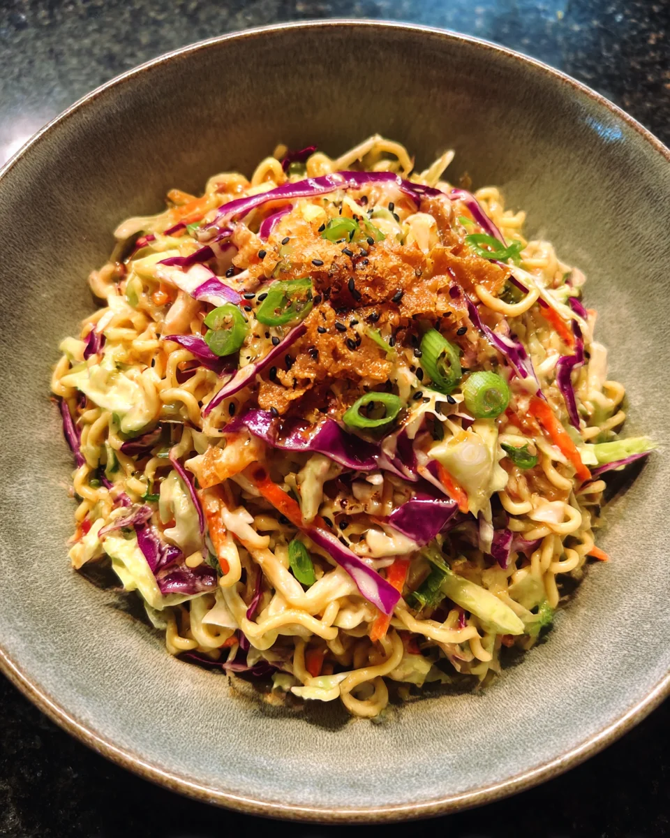 Miso-Ginger Slaw with Crunchy Ramen