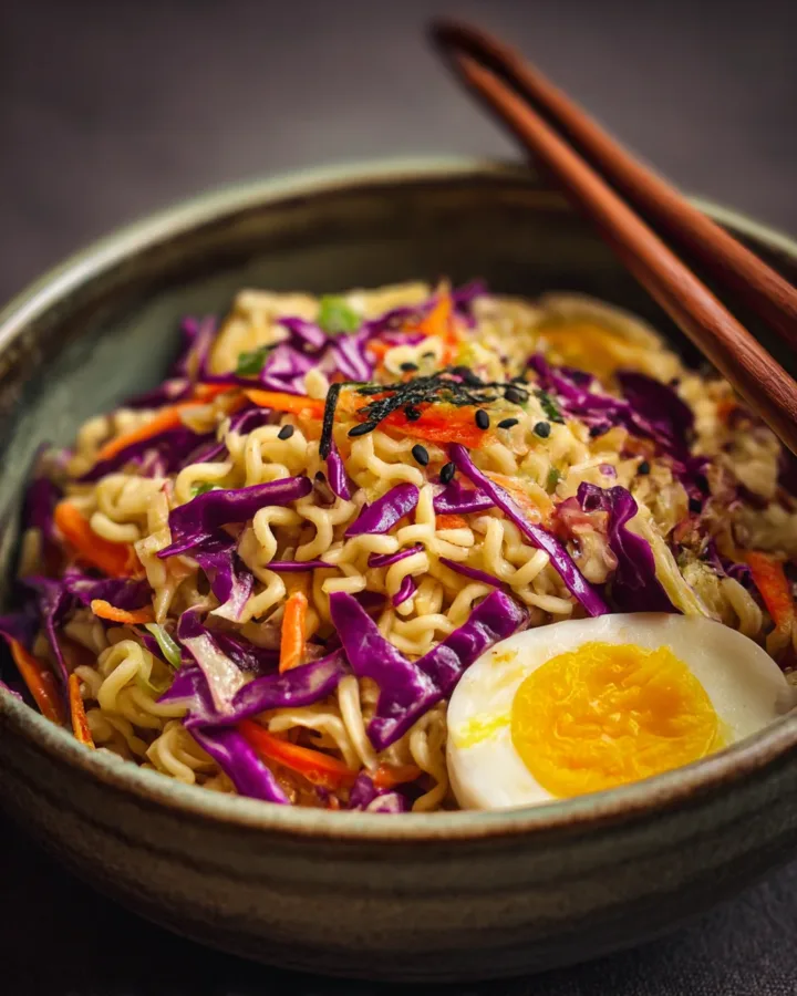 Miso-Ginger Slaw with Crunchy Ramen