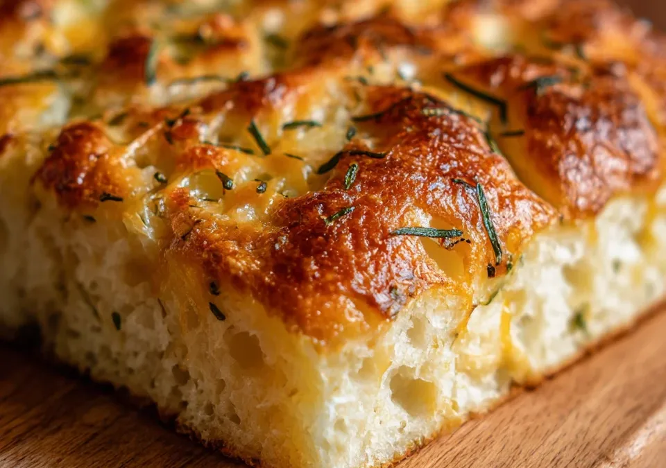 No-Knead Jalapeño Cheddar Focaccia