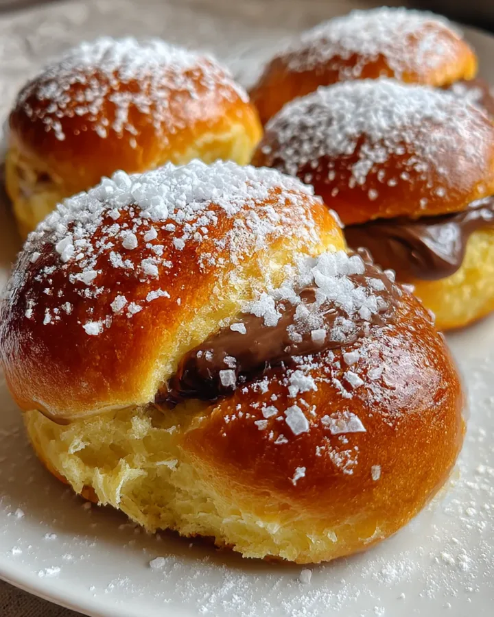 Nutella Stuffed Brioche Buns
