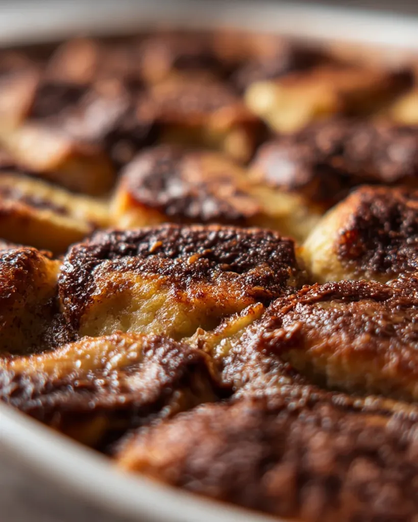 Nutella Swirl Banana Bread Pudding