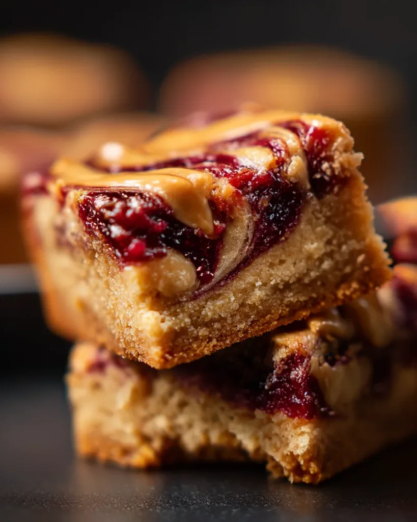 Peanut Butter & Jelly Swirl Blondies