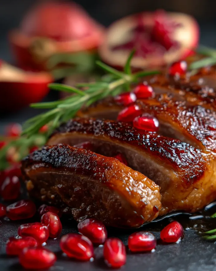 Pomegranate-Glazed Duck