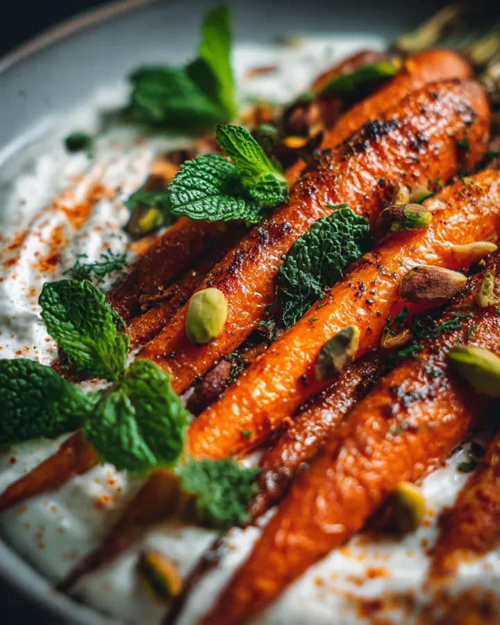 Roasted Carrot & Harissa Yogurt Salad