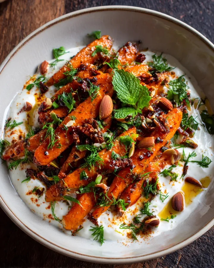 Roasted Carrot & Harissa Yogurt Salad
