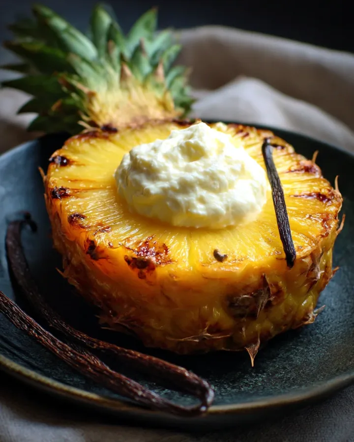 Roasted Pineapple with Vanilla Bean Mascarpone