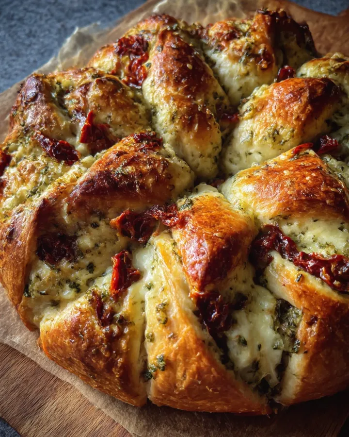 Savory Pesto & Sun-Dried Tomato Star Bread