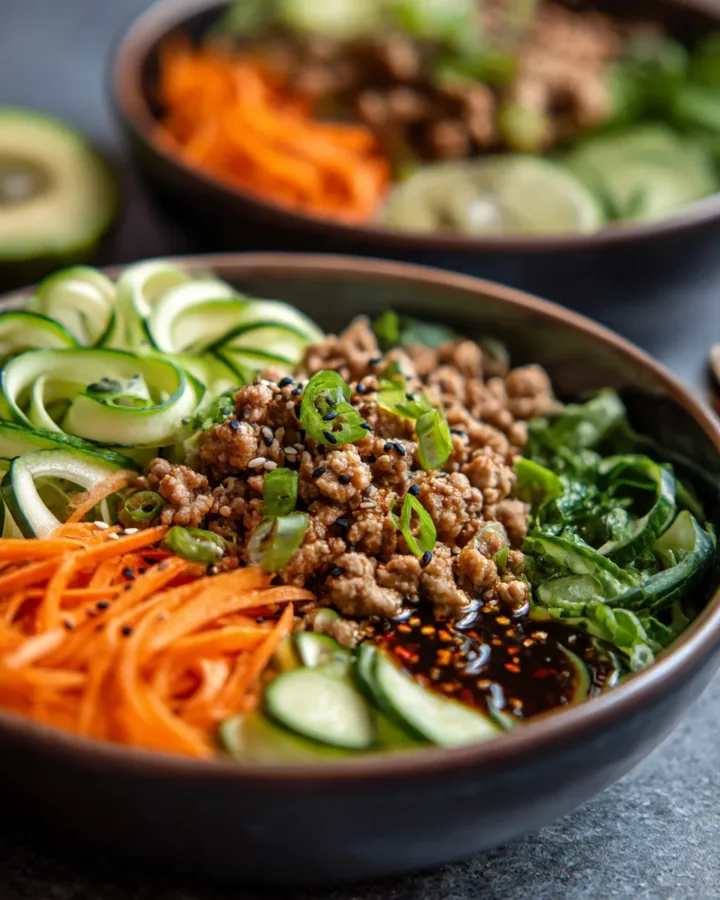 Sesame Ginger Ground Turkey Bowls
