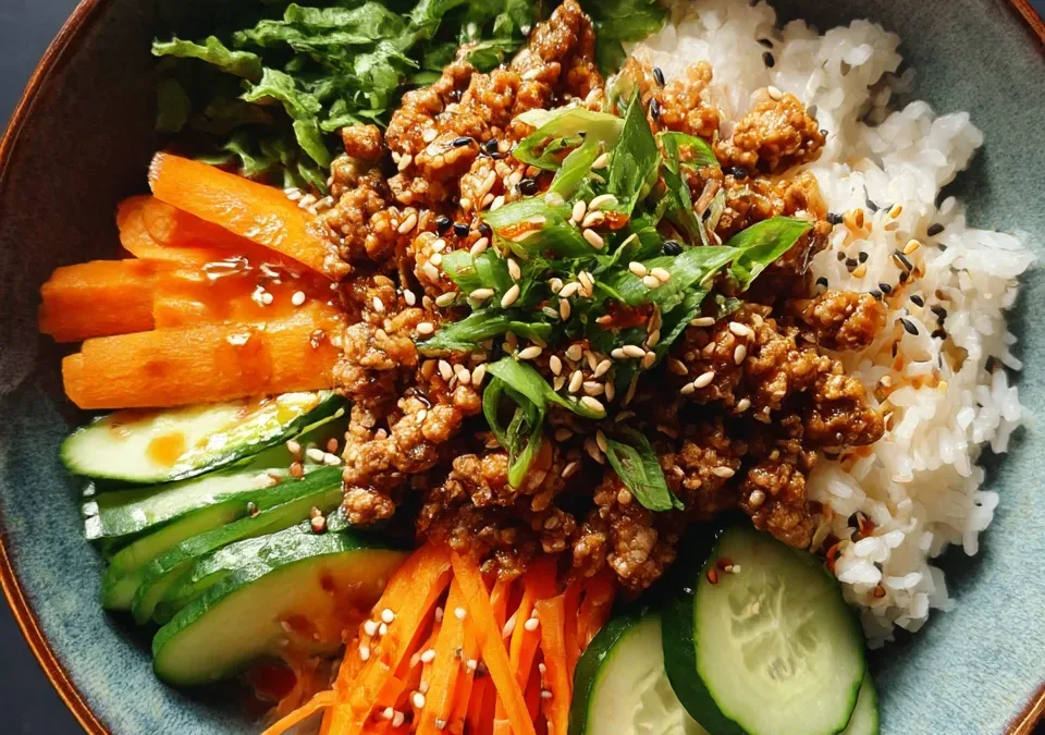 Sesame Ginger Ground Turkey Bowls