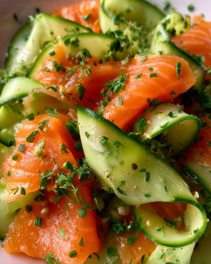 Smoked Salmon & Cucumber Ribbon Salad
