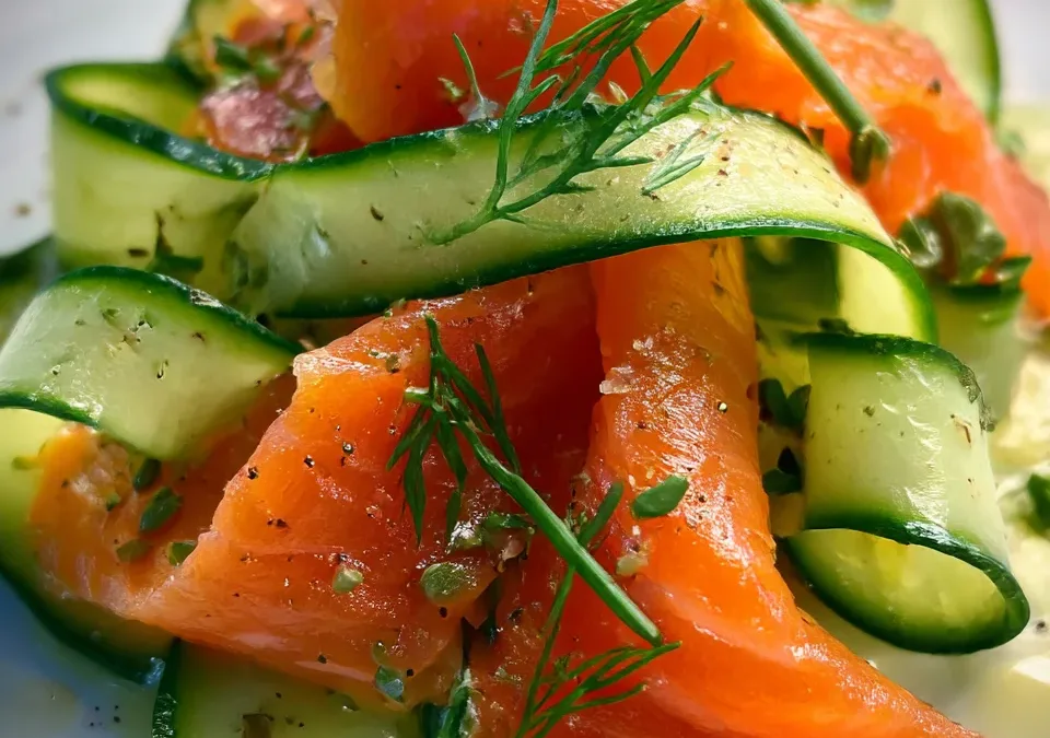 Smoked Salmon & Cucumber Ribbon Salad