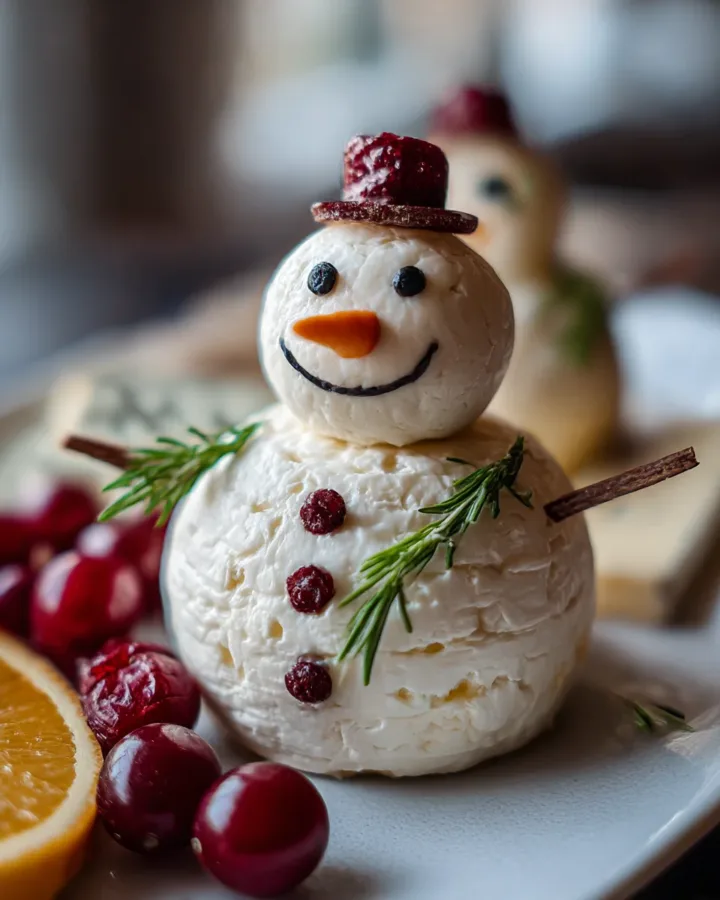 Snowman Cheese Ball Appetizer