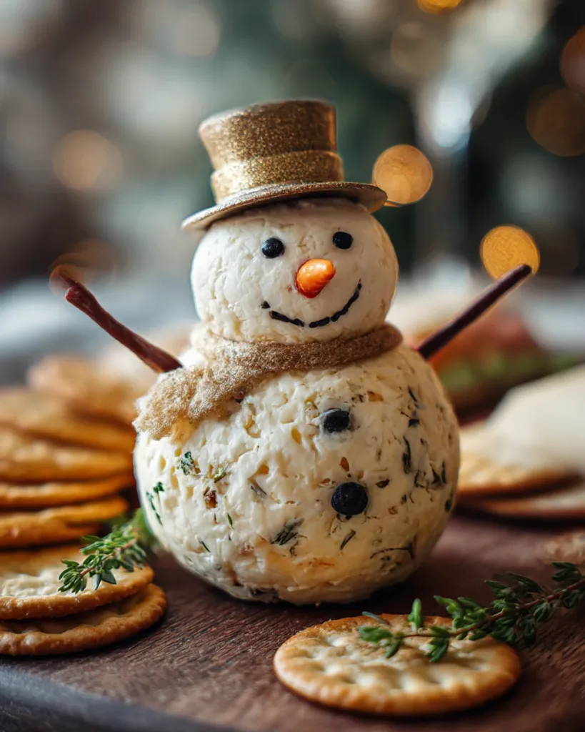 Snowman Cheese Ball Appetizer