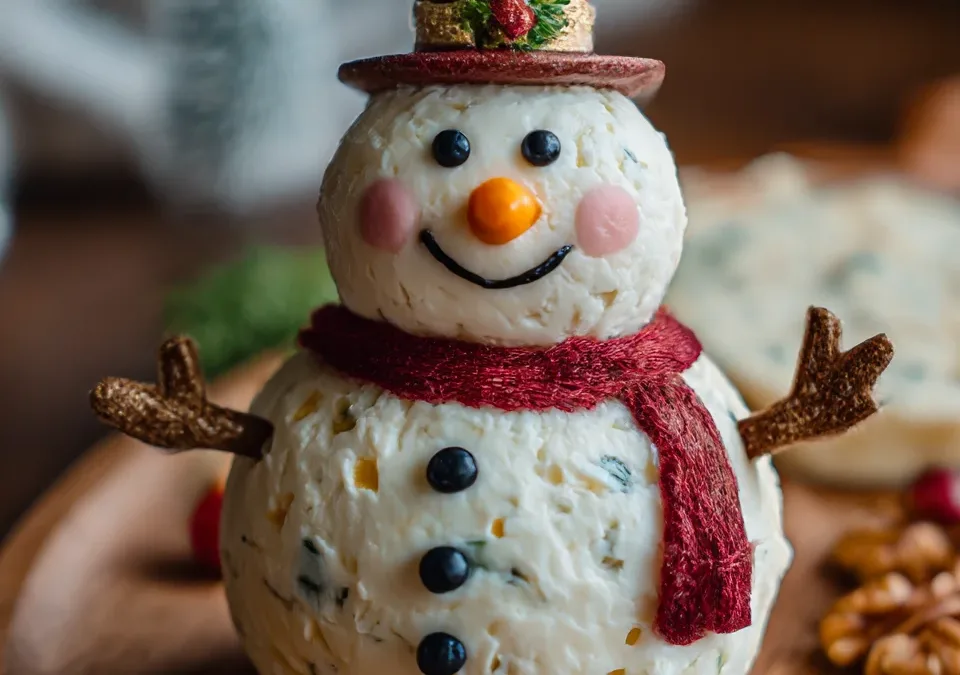Snowman Cheese Ball Appetizer