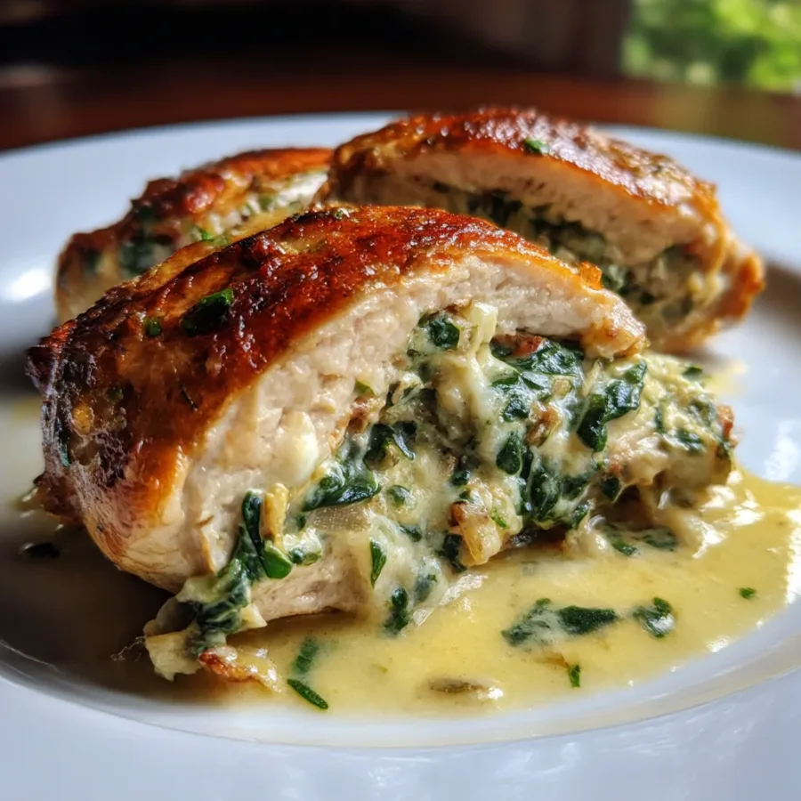 Spinach and Artichoke Stuffed Chicken