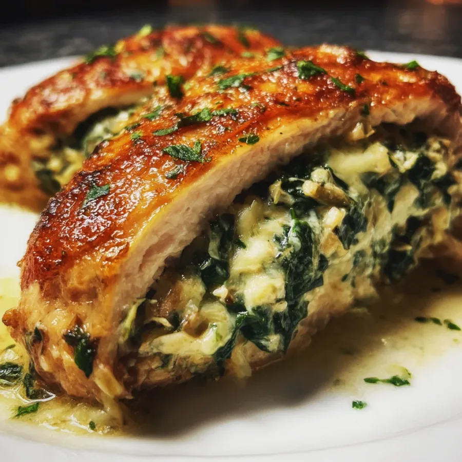 Spinach and Artichoke Stuffed Chicken