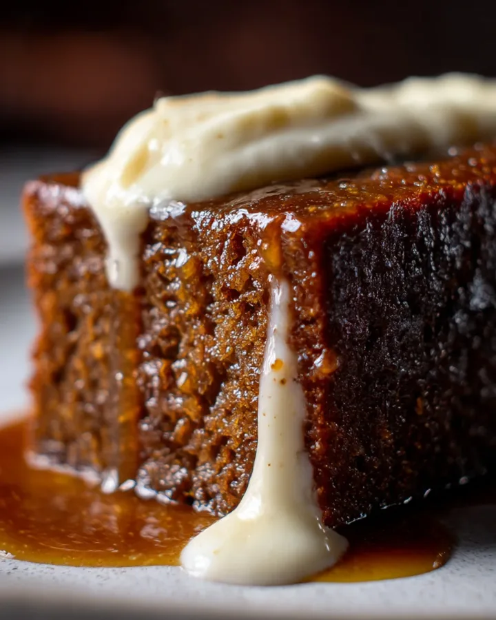 Sticky Toffee Date Cake with Vanilla Bean Cream