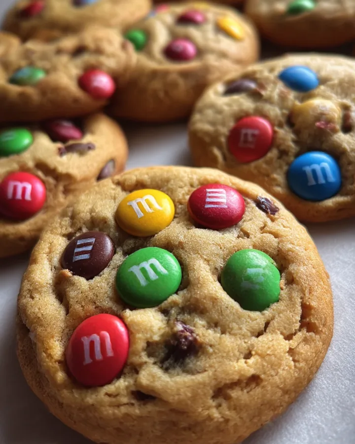 Thick & Soft M&M Cookies